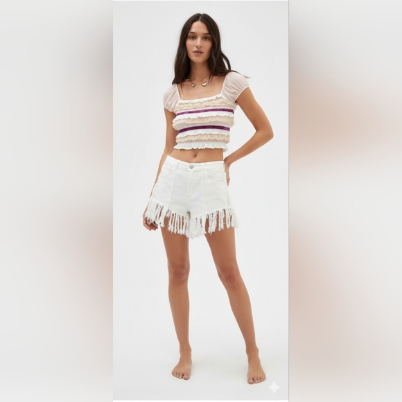 Urban Outfitters Tops - Urban Outfitters Kimchi Blue Liliana Ruffle Top Rose Pink